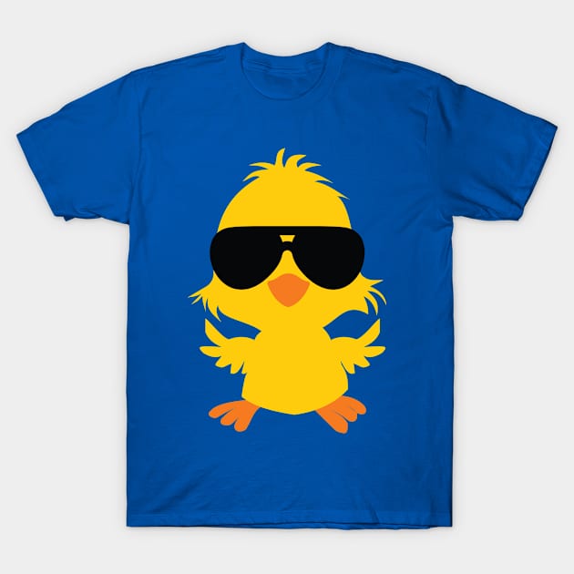 Cute chicken with sunglasses - Funny yellow chicks T-Shirt by twotwentyfives